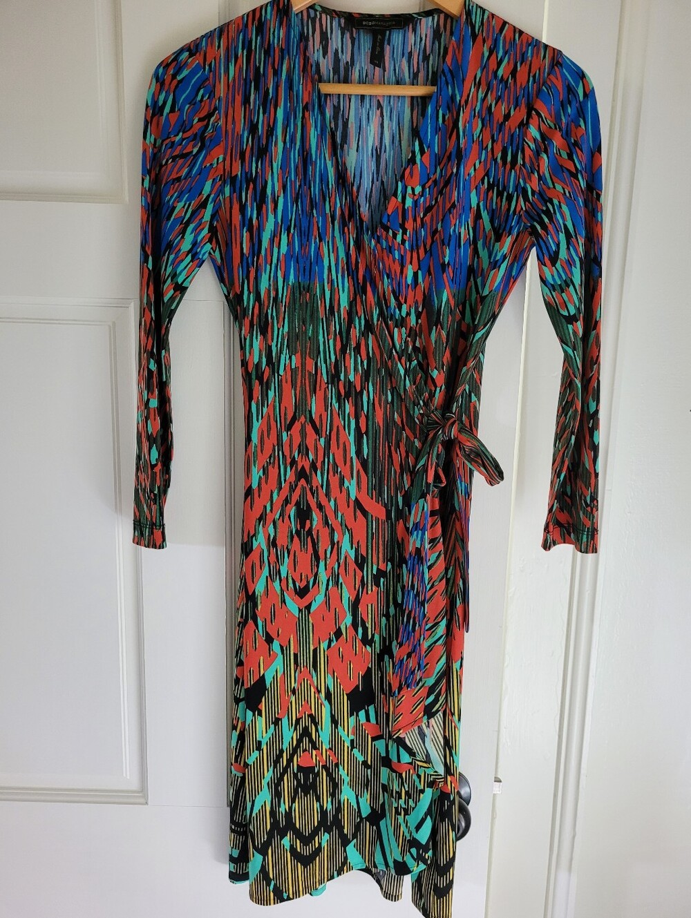 BCBG MAXAZRIA Multicolor Printed Wrap Dress - Vivid Print